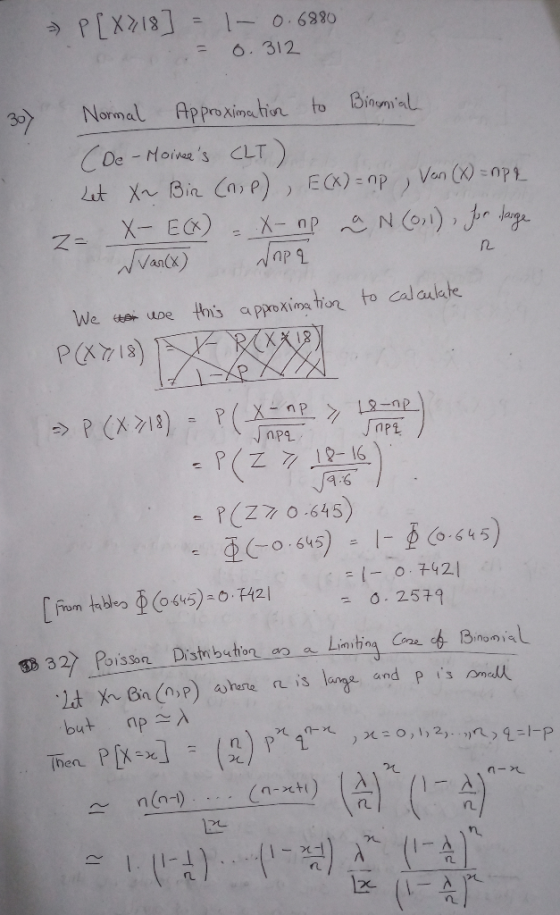 う P[X218] = 1-0.6880 О. 312 3 Norma ApproXi hin to Binal O, l We une is appoxion tio to cal aulele P(13) 9-S 。?(270.645) 亞( 2