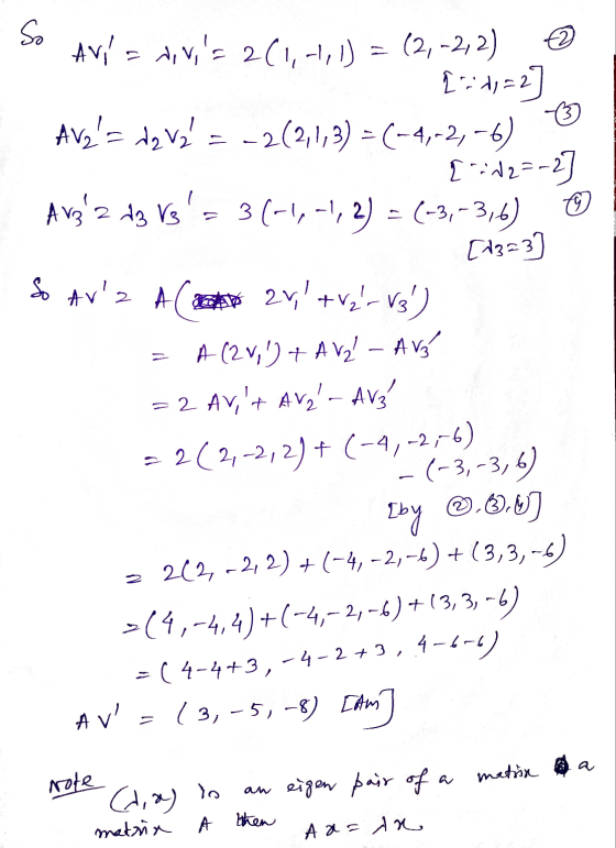 So -2 - Avis divis 2(1,-1, 1) = (2, -2, 2) 1:42] AV2= da Va -2(2,1,3) = (-4,-2,-6) {:12=-2 Avz z dz vs 3 (-1,-1, 2) =