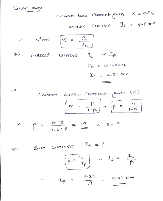 Give data Common base eaten in α=0.95 hese (下 Ca) CK Base Cae/ rent -