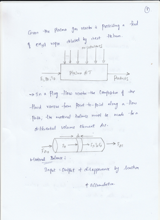 Geteo the Plasma a, reactos à Proesn a fedl dlcted yet He bam rodu d to - P oint alng a lous Pa-th, the atenal balante mist be made a di renal volume element du Hadernd Belane appe ranle