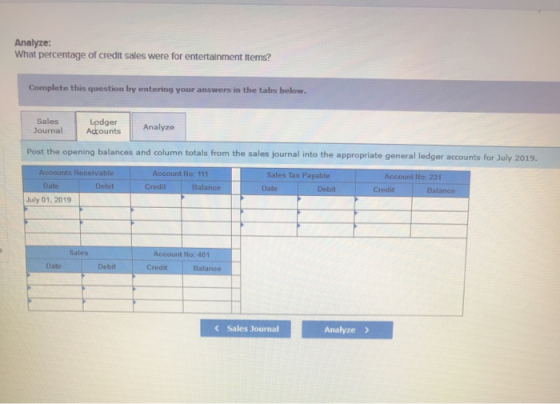 Analyze: What percentage of credit sales were for entertainment Items? Complete this question by entering your answers in the