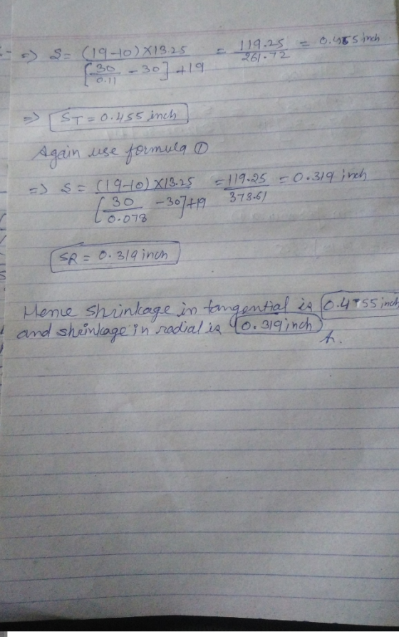 - 0.455 inch (1970) X 15.25 119.25 261.72 30-30] +19 => [ST=0.455 inch Again use formula o =) S= (1940) X13.25 = 119.25 -0.31