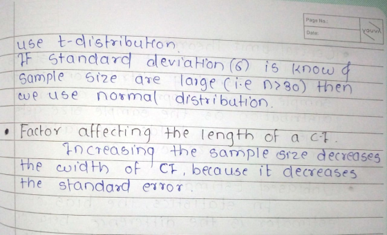 Page No. Date: use t dsbuon esenormal dristy i buton Foco ateching the length of a ct CTasinq he sample s2e decreases the standad e