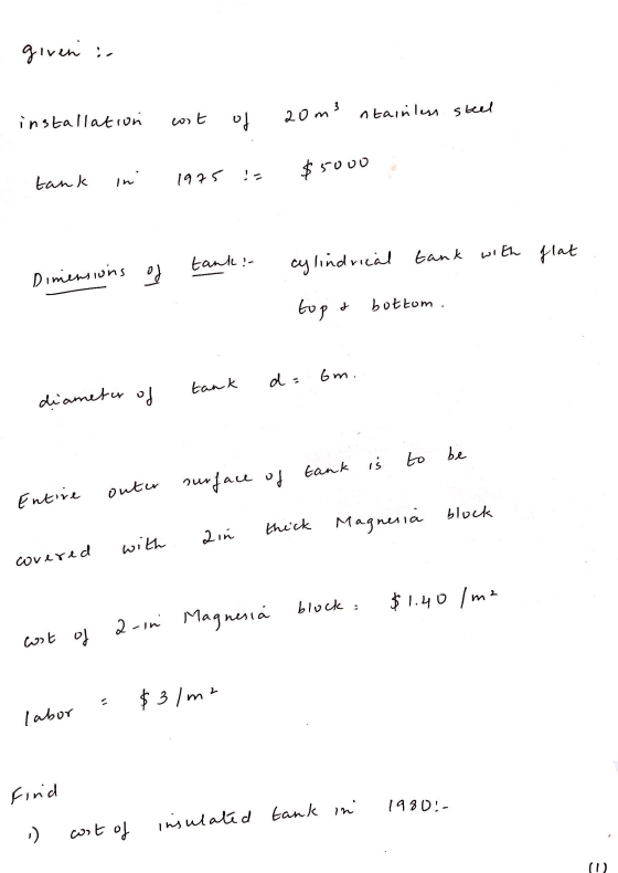 given in installation m3 ntainless steel cost of 20m3 tank in $ 5000 1975 with flat tank! Dimensions od cylindrical tank with