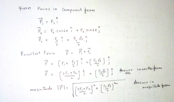 given Forces in Component 2. e sul ant 巨G Ansr