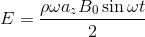 E=\frac{\rho\omega a_{z}B_{0}\sin \omega t}{2}