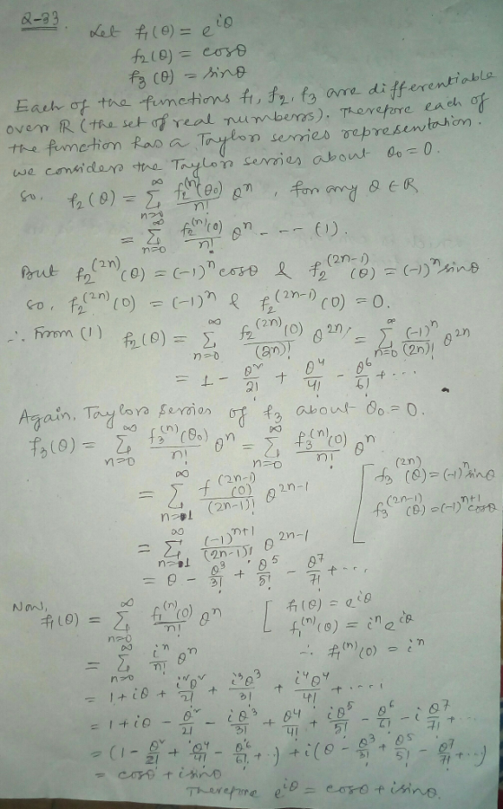 2-33. Let f(0) = ei. f210) = coso f3 (O) = sino Each of the functions fi fq, ts are different over R (the set of real numbers