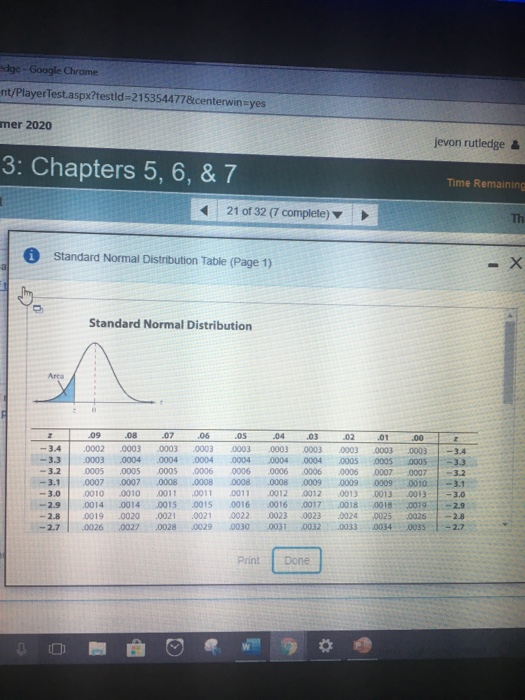 edge - Google Chrome -nt/Player Test.aspx?testid=215354477&centerwin-yes mer 2020 jevon rutledge & 3: Chapters 5, 6, & 7 Time