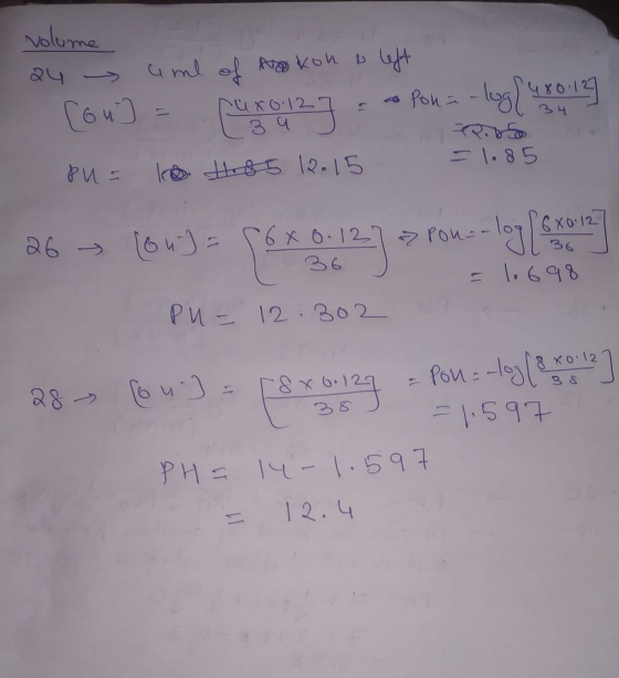volume 24 aml of Nokon o left [ou] = ruxo 127 = opona -log(48012] ч РИs - go 12.15 - 1.85 86 %) Гбх6-12-12 fоr -- т с ко - (
