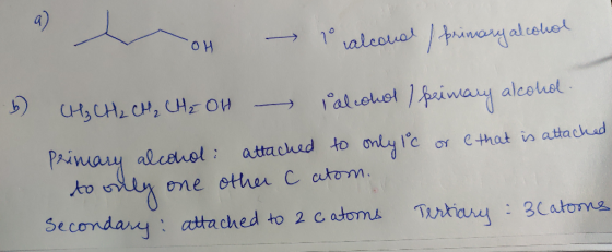 /ahinary alceluet ralcouar CH3CH CH, CHE OH aliehol piway alcohust Pnay alcehol attached to only le ene other Catom or ethat