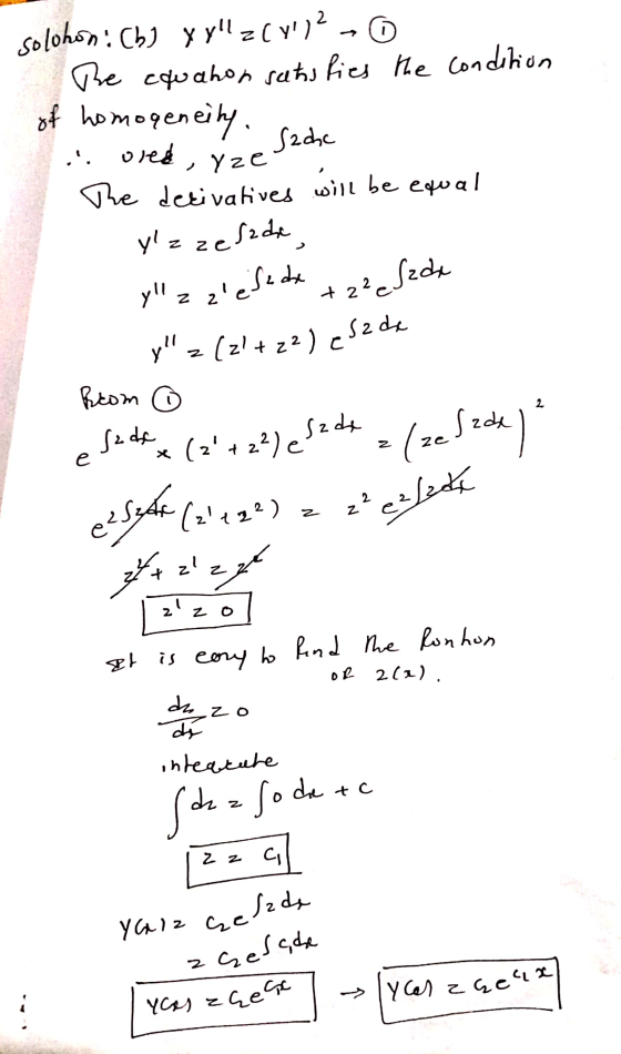 solohon: (h) xyllz(y 12.6 The equahon sats fies the condition of homogeneity. ... ored, yze Sache The derivatives will be eq
