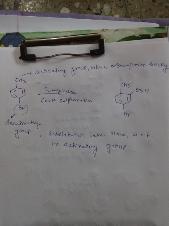 ortho-para directing activating group, which 013 Fumig Haso in SOBY Cause sulphonation (Br deachivaling group , Substitution