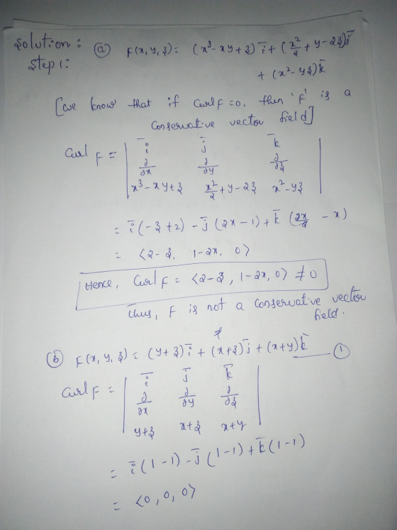 solution: step 1: F(x, y, 3) (2 ny + 3) it ( 2 + y - 235 + (x2-43) k а ke i لی d on dy a3_X YtZ 인 [cwe know that if Carlo io.