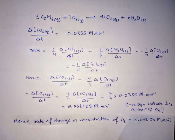 - At 2 C₂ Holgo +702cg, Wigg + 6H₂O us ol lozig)], 0.0355 M.min ot sale = 1 A (Wregi] = 70 CM Oles? = - 1 Gloug] =-100 C4H ]