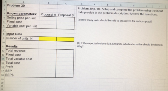 1 Problem 30 Problem 30 p. 18 - Setup and complete the problem using the input data provide in the problem description. Answe