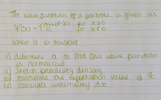 for sco The wave function of a particle is given as V000) = { 0, La expr-c) for x7o. Where a es constant a determine a so tha