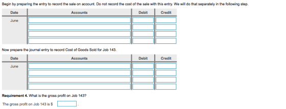 Begin by preparing the entry to record the sale on account. Do not record the cost of the sale with this entry. We will do th