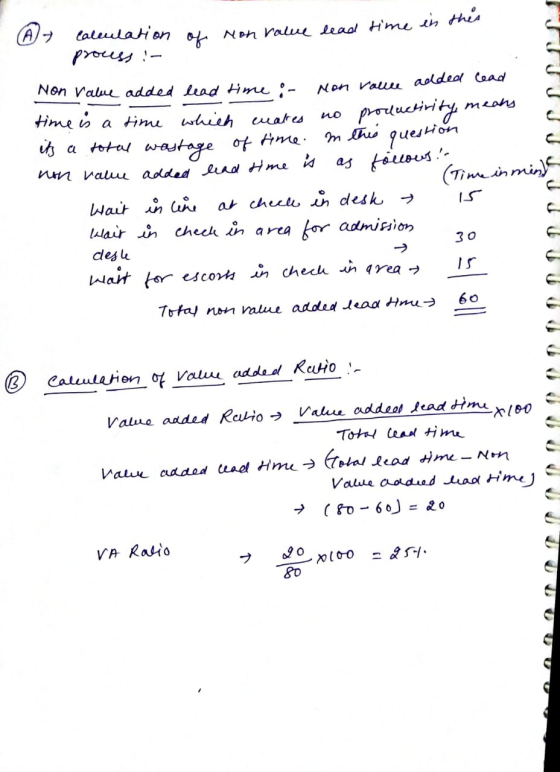 of non value lead time in thes Calculation pouss :- Non value added lead time i- non value added lead time is a time which ma