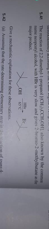 Sterebenenlisuy acconug lo Camm g The reaction of 2,2-dimethyl-1-propanol [(CH),CCH OH], also known by the common name neopen