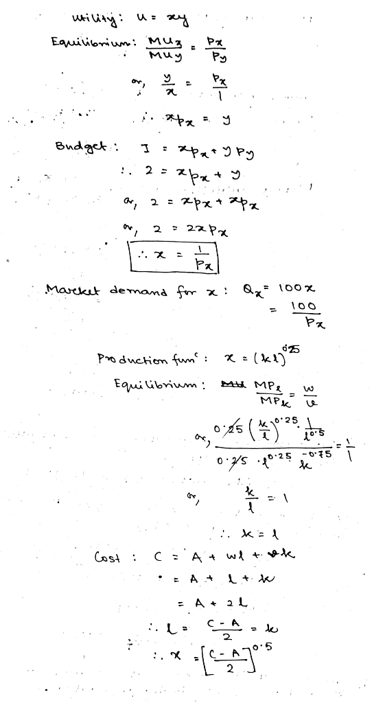 Eauiioriun Muz Muy Pr Py Bndget 2= 22px Marckut demamd frm x: Pro dnction fn a MP MPK Eauiibrium 25 -075 C A wA k Cost A +t A