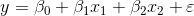 y = Bo + 1.21 + B2.22 +E