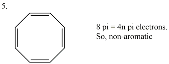 8 pi = 4n pi electrons. So, non-aromatic
