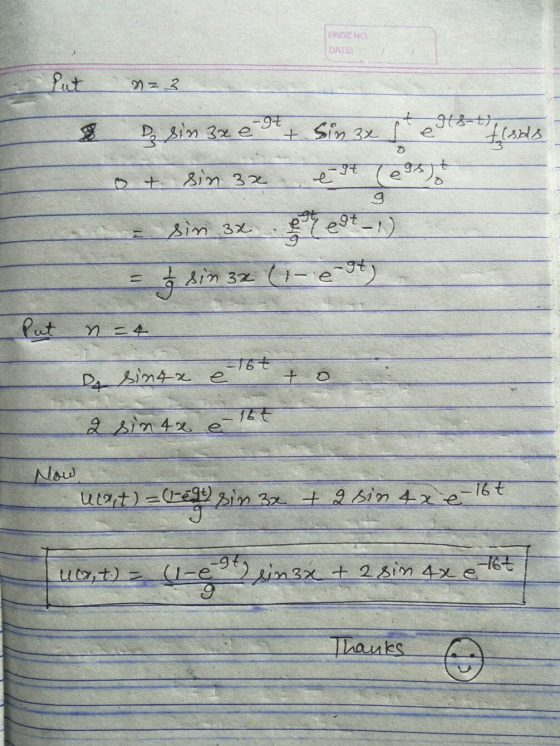 PAGENO DATE: m) z 3 $ 6-97 stelsat tisds o Pe sin axé + Sin 3x sé ot sin 3x e-94 (295), sin 3x gest-1) 3 sin 32 (1-ė It) Put