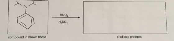 HNO3 H2SO4 predicted products compound in brown bottle