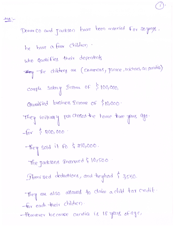 Demav Co aud Tacks bave been married oy 2o yeay be have a fea Childver) who Qcuate fies thei dependent actions , and the 갹had they ase also alloored to claim a child tat Credi fo eadh their childier lver be cause