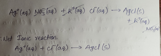 A Ag+ (aq) Nos laq) & Klag) cr laq) - t MY Net Tonic reaction, Ag+ laq) + cilaa) Agel (s) Age(s) Khan SO, (09)