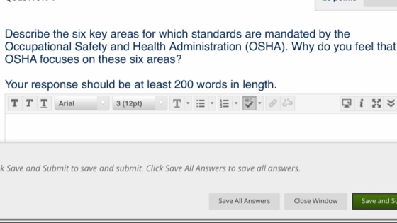 Describe the six key areas for which standards are mandated by the Occupational Safety and Health Administration (OSHA). Why
