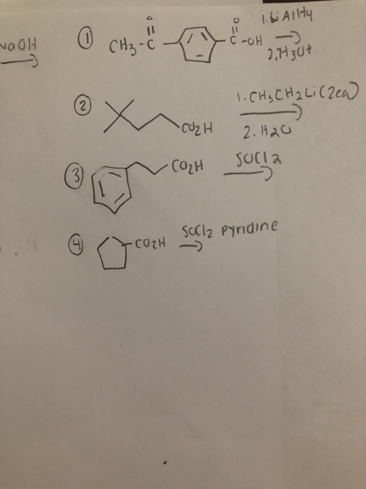 lbi Allty vaOH O (Az 1. си, сH2Li (2) CO2H 2.420 can Soria SOCI2 Pyridine