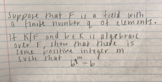 Suppose that F is a a finite number q field with of euments. some m positive 6 integer b.
