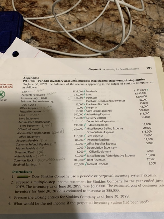291 Chapter 5 Accounting for Retail Business Cash Asset EMPLATE $ 275,000 6,590,000 4,100,000 32,000 13,000 45.000 Accumulate