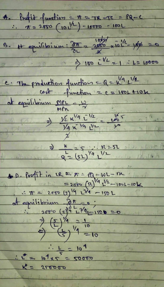 A. brefit function at 2 TR-TC = PQ-C s aa 2050 (1014) - 10000 100L Be it equilibrium Ith 2000 x 1012 - 18 20 s) 100 TK21 La l
