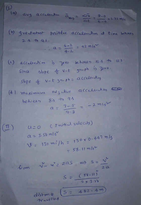 aavg accha △ヒ 4-2 Since lope V-t Ус ph is 300 Slope t V-tgve ph冫accelvch.ng 7-S 2 a SC S811)