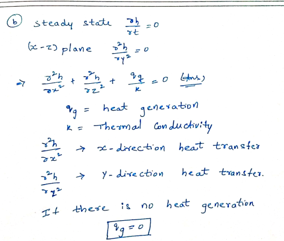 © steady state de eso - (x - 2) plane 22 h 22.00 at everyone o 20 botons) I ag = heat generation k= Thermal Conductivity om *