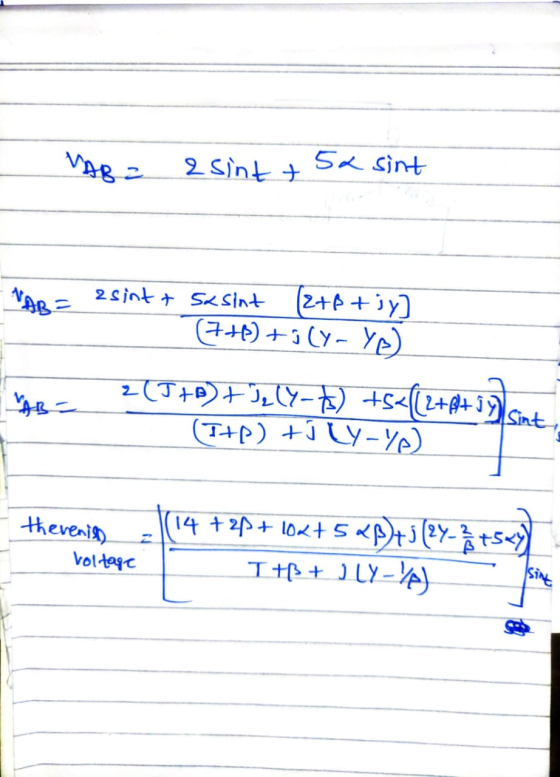 VAB = 2 sint + 5x sint NAB zsint & sesint 2+ß tiy) (7+B) +5(y-YA) 2(J+ot Tely-7) +5{(2+8+17) ( T+2) + (y-ye) therenigo - (14