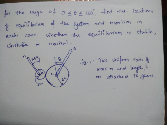 for the range of osoa 180 find the locations of equilibrium of the system and mention in whether the equilibrium is stable, n