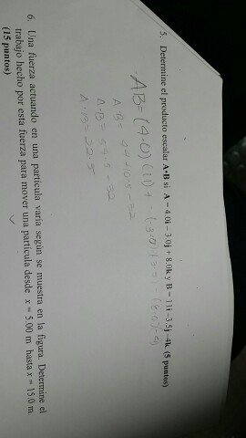 Determine el producto escalar A middot B A=4.0i-3