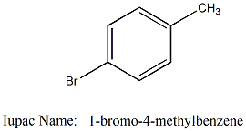 CH3 Br lupac Name: 1-bromo-4-methylbenzene