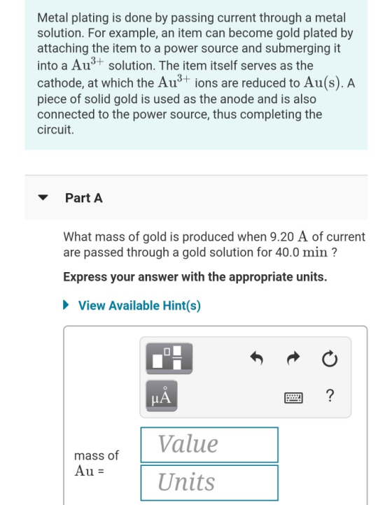 Metal plating is done by passing current through a metal solution. For example, an item can become gold plated by attaching t