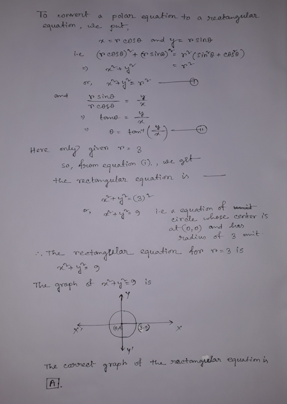 To convert a polar equation to a rectangular equation, we put, xar caso and yassino le (rcoso)+ @sino) pr (sino + case ) and