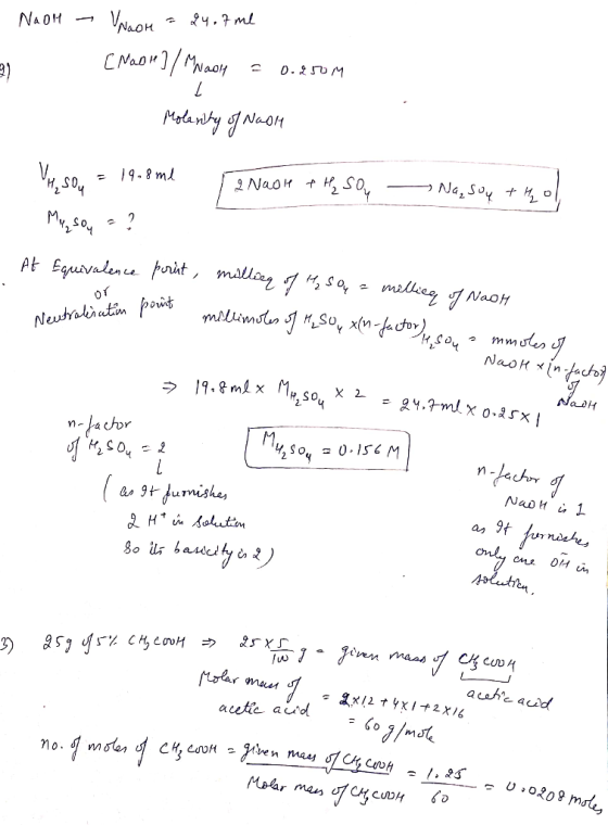 NaOH - VNaOH = 24.7 ml [Mach] / Mnaoh = 0.250M 3 Molarity of Naoh WH, son = 19.8ml Muy son = ? 2 N2014 * H? Soy — Ne, soy + 0