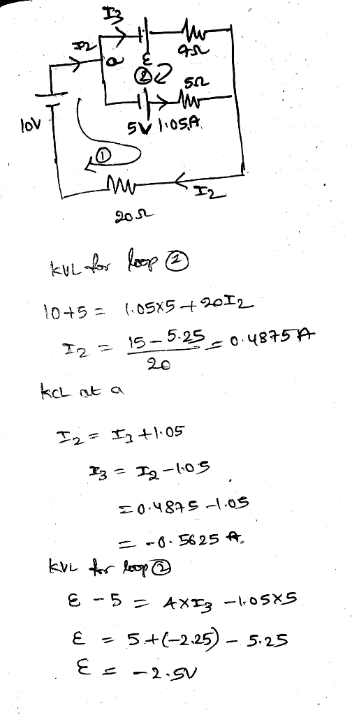 Ata 11 AM 2 552 SV 1.OSA mwa ادمة kul for loop 10+5 = 1.0585 +2012 Iz = 15-5-25 = 0.4875 A 26 kel at a I2 = I3 +1.05 Iz = Iq-
