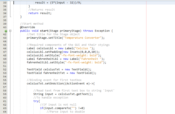 33 34 35 36 result (5*(input - 32))/9; } // Returns result return result; } 38 39 40 1 42 43 44 45 46 47 48 49 50 51 52 53 54
