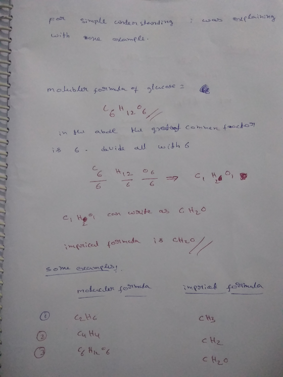 Simple candeor steanding nlpaining F ప with BOne alample molublar fo91mla ef glencese C.H He gveabeet commen faacto abde davi