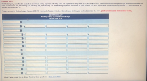 Exercise 22-5 Dewitt Company e xible budgets to control sales commissions , advertising 4% traveling delivery equipment $1,39