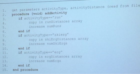 1. get parameters activity Type, activity Distance