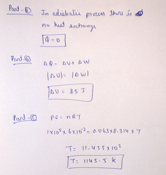 Pard - n adiabalii no had ochony AQ DUt AW AU 10wl AU 85 Pard -O PV= nRT X106X103 0.063x8.3147 T: 11-4SS A102 T: 114 S sk